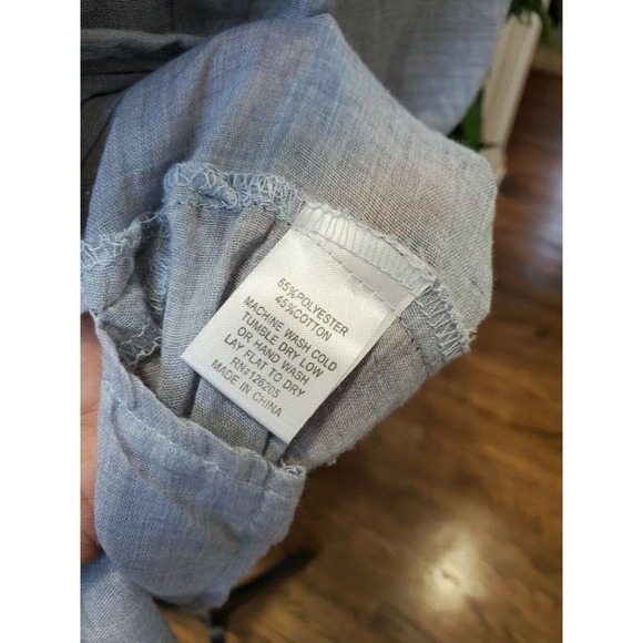 Just Living Women's Solid Gray Polyester Henley Neck Long Sleeve Casual Shirt S - Picture 12 of 12